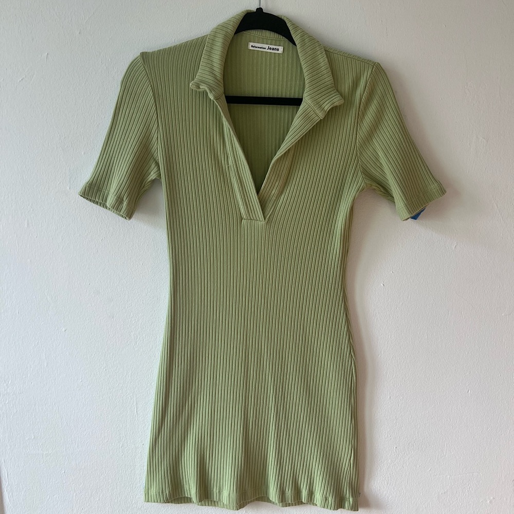 Reformation Knit Green Mini Dress